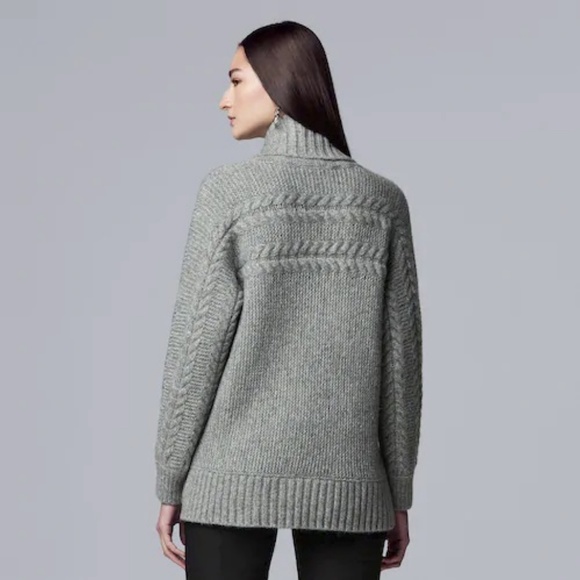 Simply Vera Wang Braided Cable-Knit Cowlneck - Picture 2 of 2
